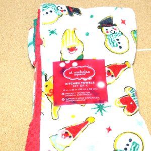 Saint Nicholas Square Package Of 4 Dish Towels New Christmas Design